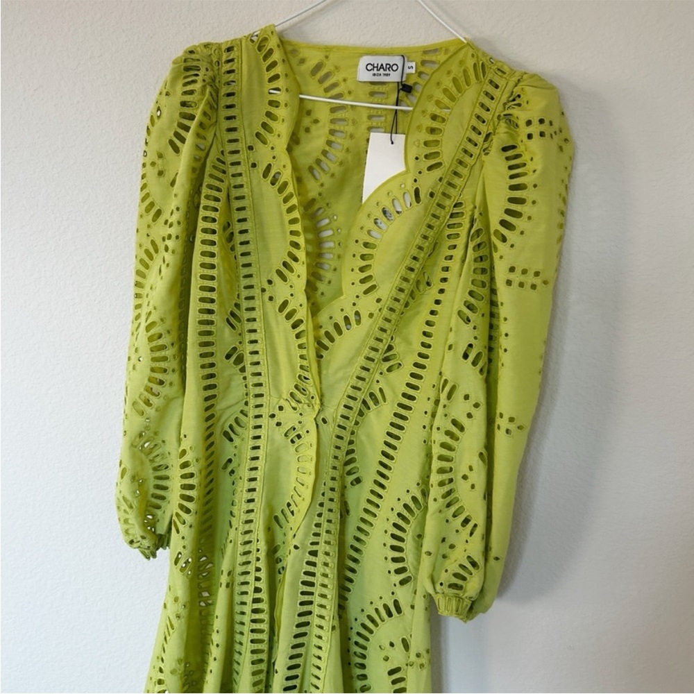 NWT Charo Ruiz Kelyk Kaftan Lime Punch Green - Picture 8 of 8
